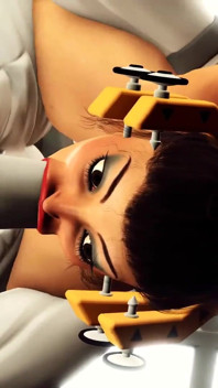 Cyborg seksu science fiction ostro rucha gorącą brunetkę w strefie zamkniętej