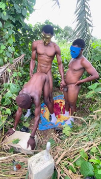 Outdoor Anal Double Dick Penetration by Two African Guys with Massive Huge Dick
