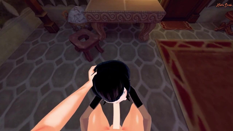 Hentai Smash: Sudut pandangan pertama mengongkek Mavis di bilik hotel yang berhantu,...