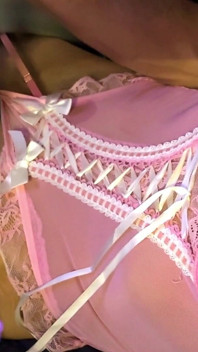 Crossdresser Cdmichelle Wearing Pink Lingerie Jacking off