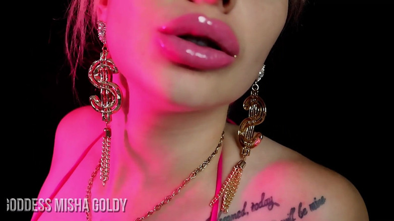 Goddess Misha Goldy: Тренировка с зависимостью губ! Стать полностью промытые мозги! Goon и дрочка 3