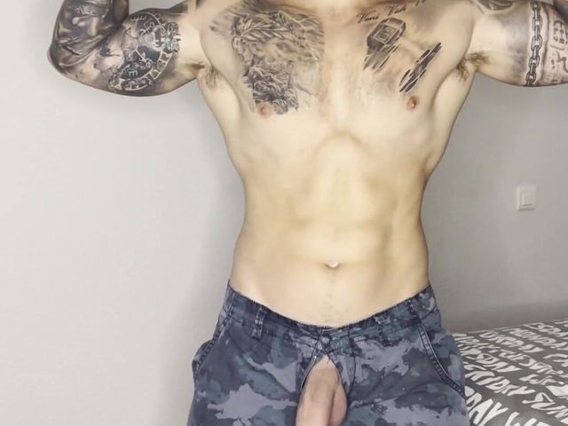 Biggest Military Cumshot (Boy gym)