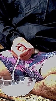 I'm Cumming on the Beach and Collect All the Ejaculation in a Bowl