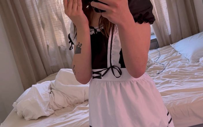 Pastelle_Trash: Trans Cat-girl Maid Gets Distracted and Fucks Dildo