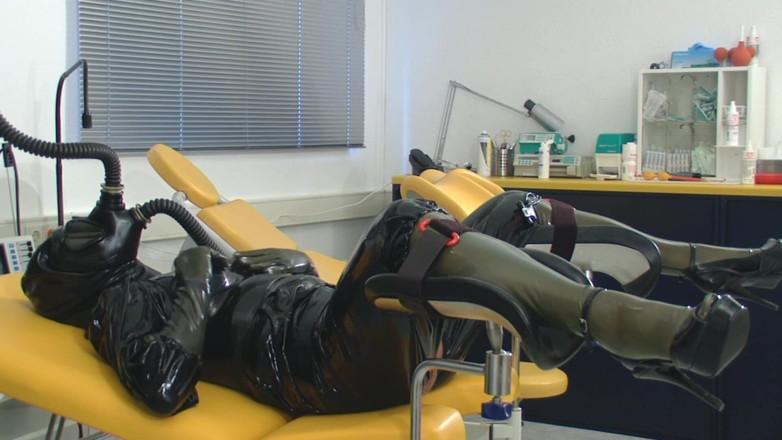Rubber & Clinic Studio - 1ATOYS: Bizarre rubber masturbation with piss-rebreather