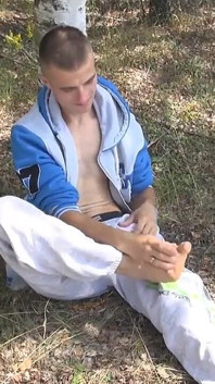 This Hot Athletic Stud Is Out for a Jog in the Woods When He Decides to Have a Little Fun