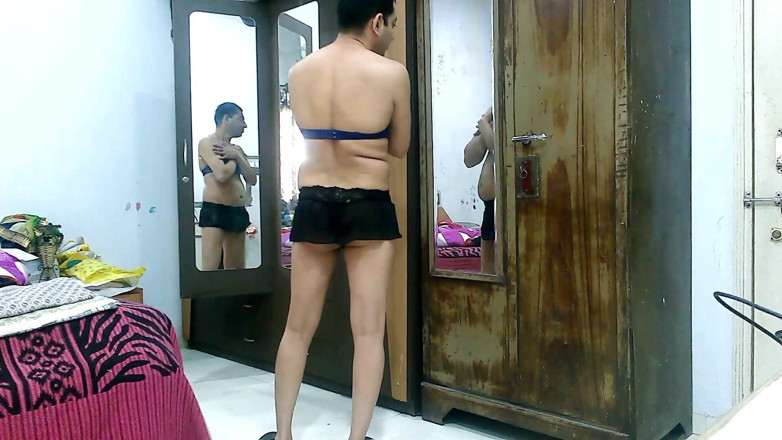 Cute & Nude Crossdresser: Hot and sexy sissy crossdresser femboy Sweet Lollipop in short...