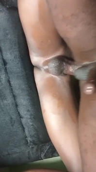 This Black Babe's Ass Is Fucked Hard with a Giant Cock Until It Gets Crotted Inside