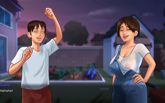 Naughty gameplays: 饥渴的家伙帮助他的性感熟女做家务 - summertime saga 04