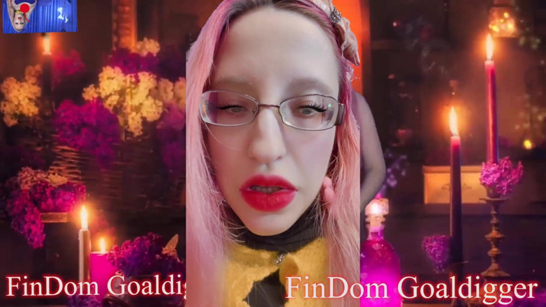 FinDom Goaldigger: แปลงโฉมโง่ๆ ช่วยตัวเองให้ปากแดงอวบอิ่ม
