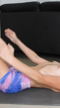 Topless Sweaty Pilates in Tiny Bottoms