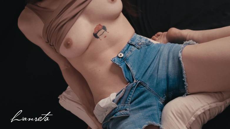 Lanreta: Enjoying a Pillow Ride in Denim Shorts
