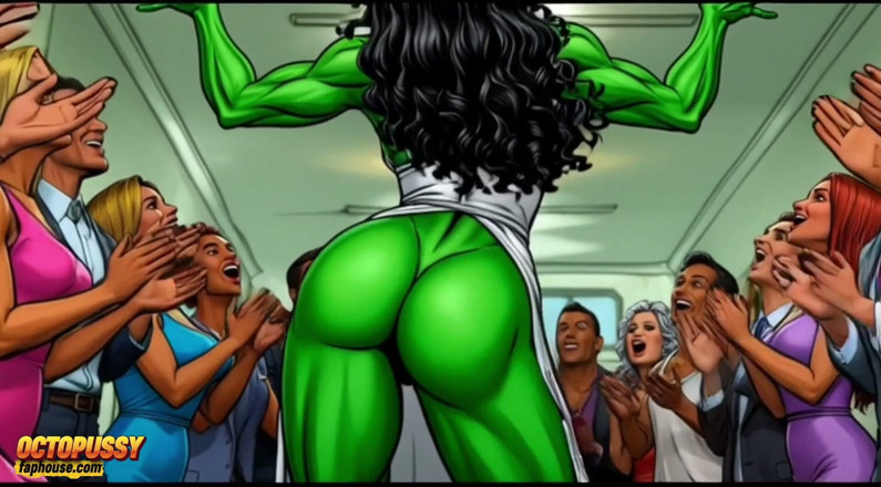 Octopussy Lovers Club: Naked Witch with Big Green Ass at Halloween Party Seduces...