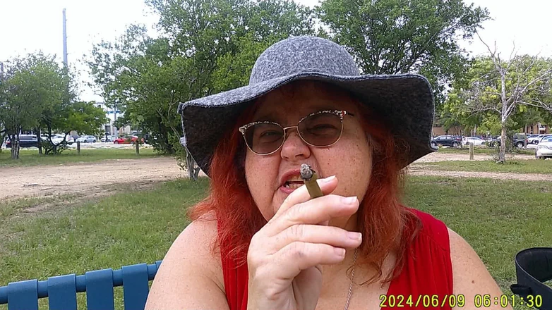 BBW nurse Vicki adventures with friends: Nurse Vicki Smoking in the Park on a Bench All...