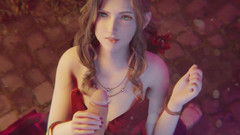 Velvixian 3D: Aerith výstřik na obličej v červených šatech