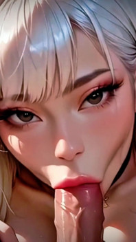 (4K)AIアニメーション ホットで大きな尻 白髪 アジア人 - POVフェラチオ&セックス