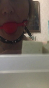 Cooking While Wearing a Collar and a Gag - Lovessie