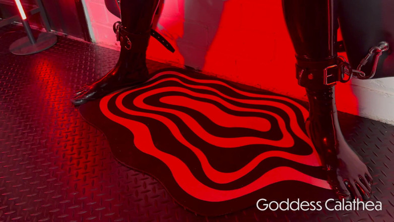 Goddess Calathea: Gasmaske, latex gimp keuschheits-necken-bondage