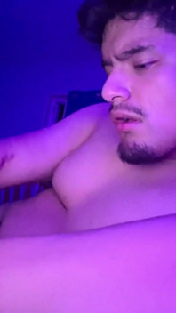 Jerking My Uncut Cock While Inflating My Belly