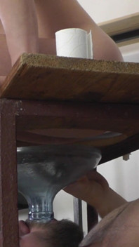Tatjana Peeing in the Slave's Mouth and Instructing the Subgirl to Do the Same