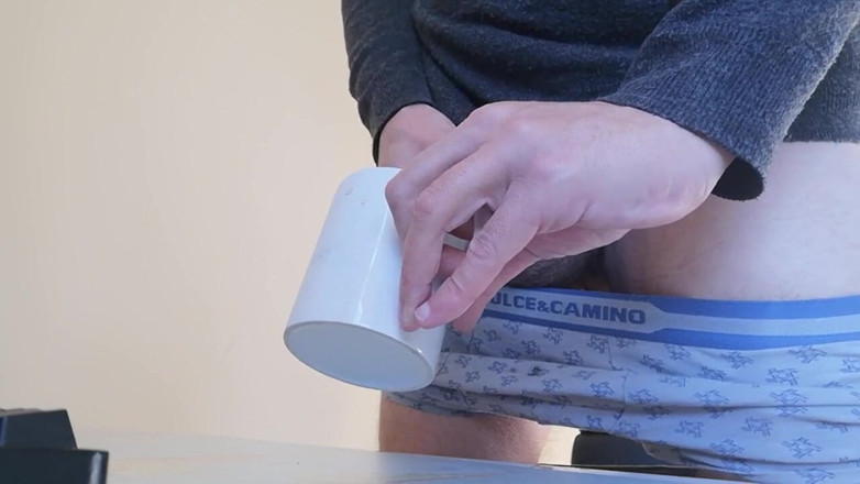 Rafael Torreano: Guy Jerking off and Cumming Into an Empty Cup of...