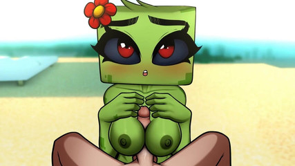 LoveSkySan69Real: Minecraft hentai horny craft - bagian 9 - creeper boobjob oleh loveskysan69