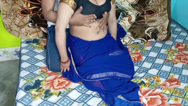 Manjushukla: Newly Sexy Bhabhi in Blue Color Sari.
