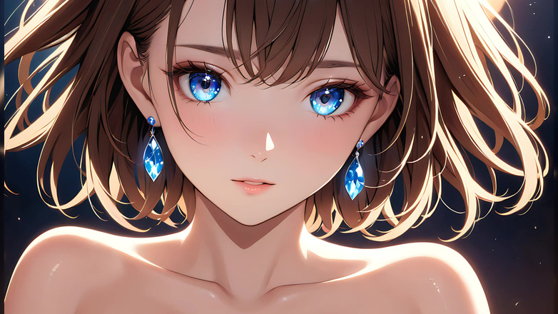 LustRender: Tyst glädje: en vacker ung kvinna i magiskt ljus