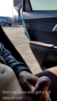 Risky Flashing at a Supermarket Parking Lot with Blindfolds and Cumshot