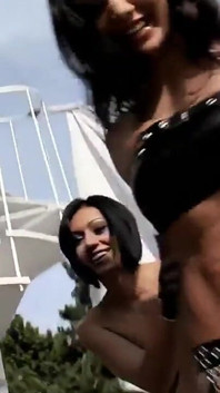 Lesbian Sex with Two Sluts with Small Brunette Tits Sticking a Hand Inside Each Other