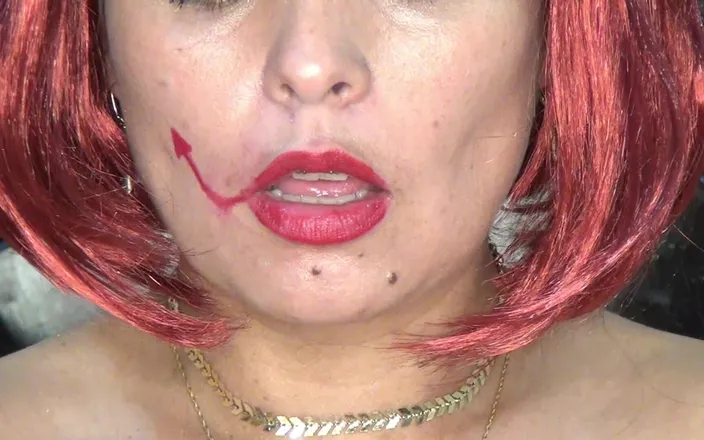 Angel eyes studio: Swallowing Big Gummies!!!sexy Redhead Devil Swallows Big Gummi Monsters!!