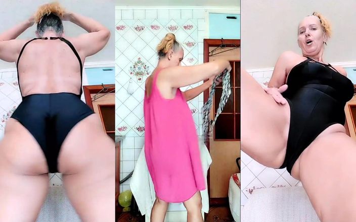 Lukerya: Attractive Black Swimsuit