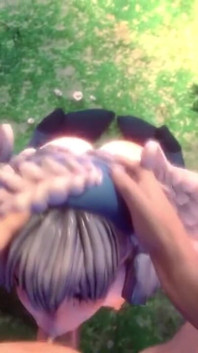Melia Xenoblade Gets Her Face Fucked and Ends with a Mouthful of Cum POV
