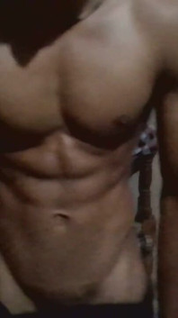 Showing His Abs and Core Area