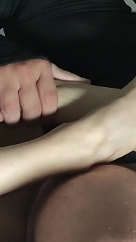 Hi Baby Do You Want to See How I Try to Put My Lover's Big Cock up My Ass with My Feet? if You Like the Video Leave Your Like