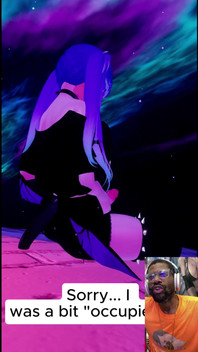 Anime Transgender Succubus Jerks off Her Beautiful Cock on a Starry Night