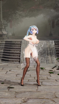 [mmd]miku-Gdy przezroczysty wzór czarnego jedwabnego sukuba z cheongsam, duże piersi drżą i odsłoniają cipkę