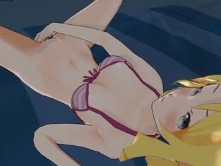 H3DC: Hentai yamada elf 3d masturbasi di pantai malam hari sampai orgasme