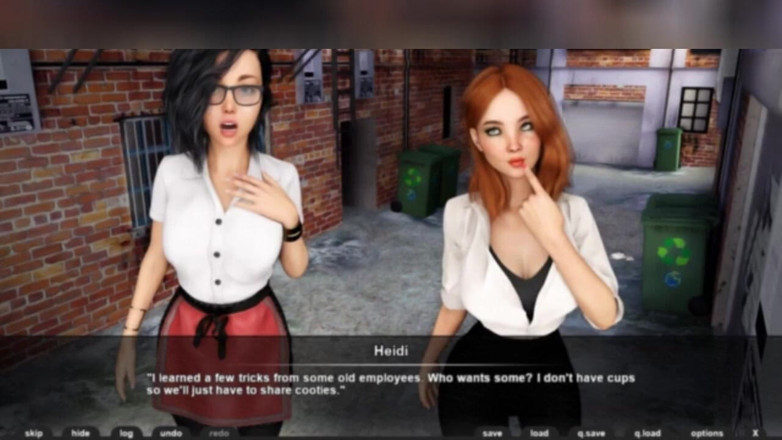 3DXXXTEEN2 Cartoon: Three sexy waitresses and no customers. 3D porn cartoon sex