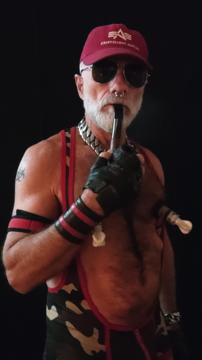 MusclesCigarsFFPig: Stepdad Smoking Pipe and Pumping Nips