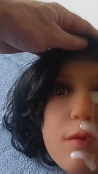 I Use My Fleshlight to Enjoy and Ended with a Facial on a Dollhead