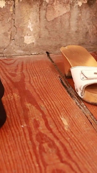 Clogs & Opaque Punčocháče - kontrast footplay