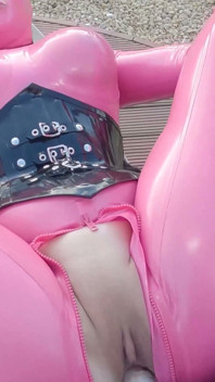 Cristal Kinky Pink Rubber Doll Getting Fucked Outdoors POV