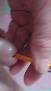 Stepdaddy Stands on the Toilet and Plays with His Penis but a Pen