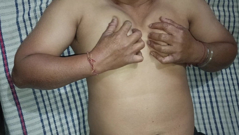 MHM: "Skutečná manželka škádlí sama sebe a mačká její prsa - slow passion"