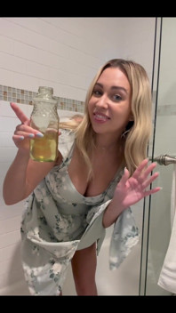Peeing in an Empty Glass Lemon Juice Container!
