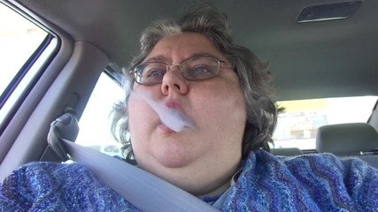 BBW nurse Vicki adventures with friends: Nurse Vicki SSBBW Smoking in the Car