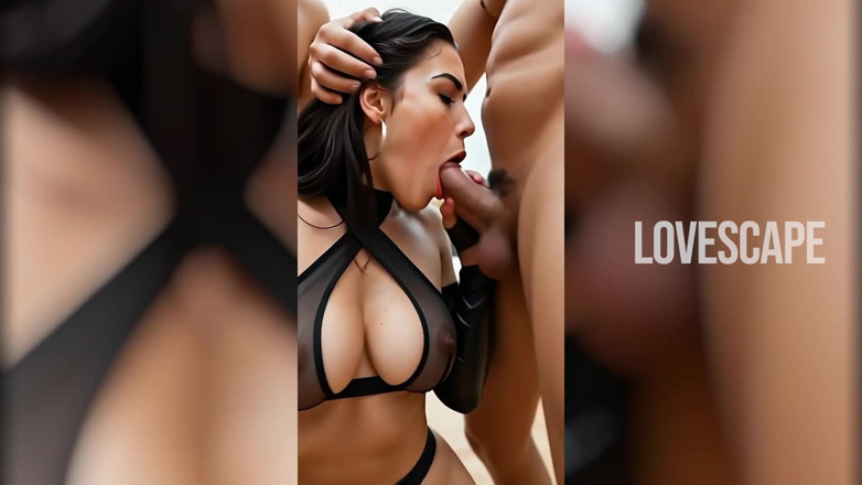 Lovescape: Morena do deserto dp: recheada por dois paus enormes