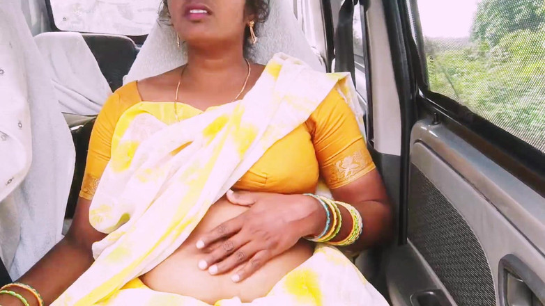 Telugu honey lips: Sex v autě, indická saree služka Dlouhá jízda pro sex...