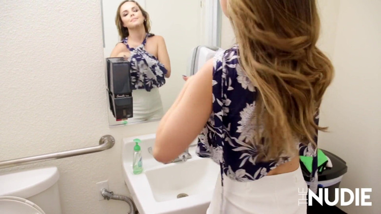 The Nudie: Dillion Harper gives you a blowjob in your office